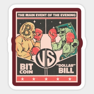 Crypto vs. Dollar Funny Bitcoin Design Sticker